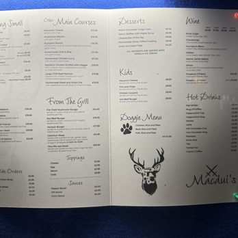 Macdui's - Menu - Pubs Near Me - Aviemore, HLD
