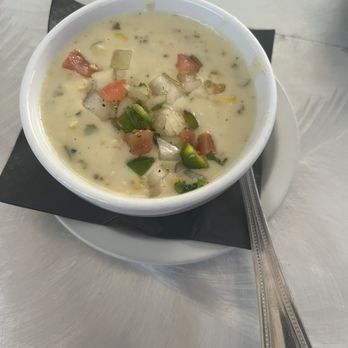 Gruene River Grill - Jalapeno Crawfish Chowder - American Near Me - New Braunfels, Texas Gruene River Grill - Jalapeno Crawfish Chowder - American Near Me - New Braunfels, Texas