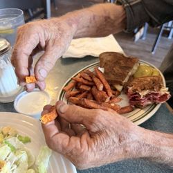 The Firehouse Restaurant - Sweet potato fries and a Reuben sandwich. Never had sweet potato fries so crispy and delicious 10/10!