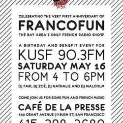 Francofun - Francofun: the only French show in the Bay: KUSF 90.3FM every Saturday from 5-6 pm