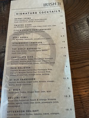 Menu photo 5 Irish 31 Seminole, FL