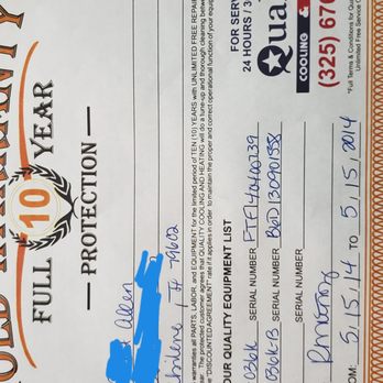 Quality Cooling & Heating - Read the wording and tell me how I get a labor fee and a diagnostic fee. - Heating & Air Conditioning/HVAC Near Me - Abilene, Texas