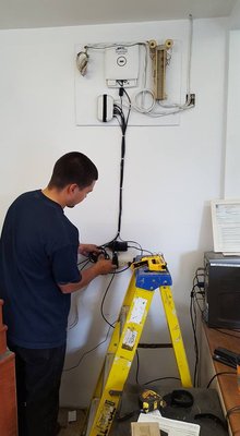 Photo of 3Packet.com - Anaheim, CA, US. Lots of prepping cables goes into an install