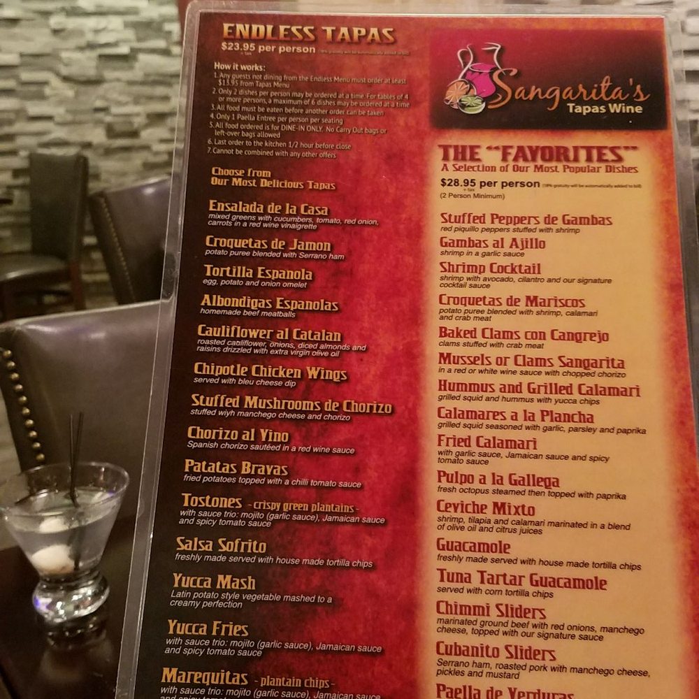 Sangarita's - Menu - Spanish Near Me - Bayside, New York Sangarita's - Menu - Spanish Near Me - Bayside, New York