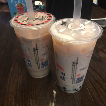 Purl Tea - I got the coffee milk tea (left) 50% sweetness, with boba and pudding. Try this out if you like the coffee taste. It's the best in SD. - Coffee & Tea Near Me - San Diego, California