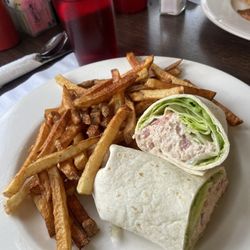 Judy's Corner Kitchen - Fresh tuna salad wrap and fresh cut fries