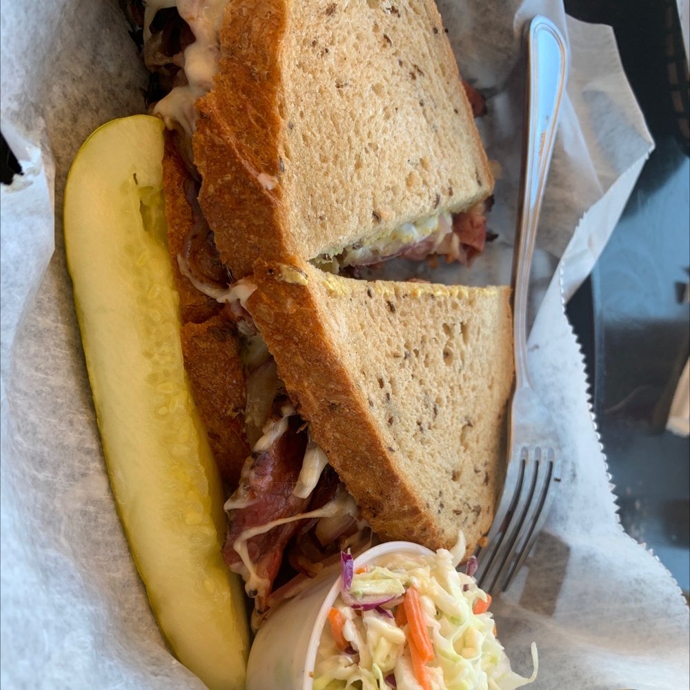 Aaron Schat's Roadhouse - Raymond Draymond pastrami w/cole slaw. - American Near Me - Bishop, California Aaron Schat's Roadhouse - Raymond Draymond pastrami w/cole slaw. - American Near Me - Bishop, California