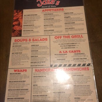 Jake's Bistro & Brew - Menu side 1 - Italian Near Me - Yucaipa, California Jake's Bistro & Brew - Menu side 1 - Italian Near Me - Yucaipa, California