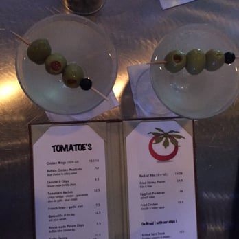 Tomatoes - Lack luster "Dirty Martinis" that were not nearly dirty... Even after I asked for extra olive juice. - New American Near Me - Margate City, New Jersey Tomatoes - Lack luster "Dirty Martinis" that were not nearly dirty... Even after I asked for extra olive juice. - New American Near Me - Margate City, New Jersey