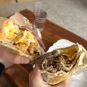 Bad Ass Breakfast Burritos - Haus on the left and Hangover on the right - Breakfast & Brunch Near Me - Chicago, Illinois