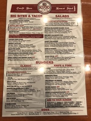 Menu photo 6 Backporch Drafthouse - Temple Temple, TX