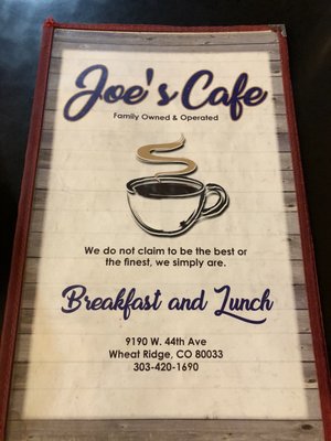 Menu photo 4 Joe's Cafe Wheat Ridge, CO Menu photo 4 Joe's Cafe Wheat Ridge, CO