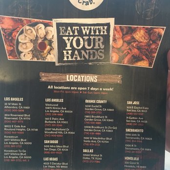 The Boiling Crab - Menu as of September 2018 - Seafood Near Me - Honolulu, Hawaii