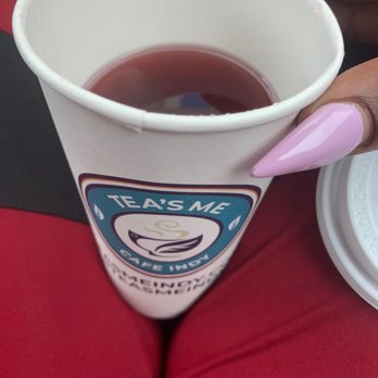 Tea's Me Cafe - Pomegranate blueberry herbal tea light sugar say no to coffee hello Tea - Coffee & Tea Near Me - Indianapolis, Indiana