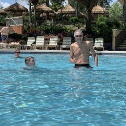 Guy and grandson Gillian swimming Guy and grandson Gillian swimming