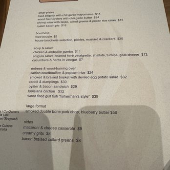 Cochon RESTAURANT - menu - Cajun/Creole Near Me - New Orleans, Louisiana