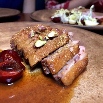 Sorrel - Dry Aged Duck w/ hakurei turnip, spring onion, balaton cherry, bronte pistachio | $42 (2nd order in back) - New American Near Me - San Francisco, California Sorrel - Dry Aged Duck w/ hakurei turnip, spring onion, balaton cherry, bronte pistachio | $42 (2nd order in back) - New American Near Me - San Francisco, California