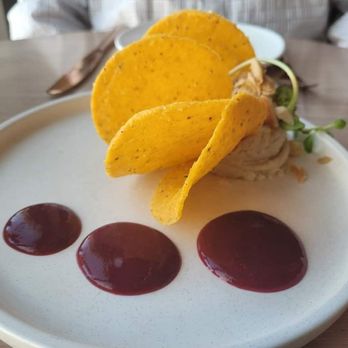 Owamni - Red cliff lake trout + white bean spread - New American Near Me - Minneapolis, Minnesota Owamni - Red cliff lake trout + white bean spread - New American Near Me - Minneapolis, Minnesota