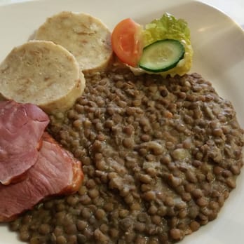 Müllerbeisl - Ham, lentils and dumpling. Very Austrian and very good. The lentils taste fresh with a hint of maybe thyme or bay leaves. - Austrian Near Me - Vienna, 9 Müllerbeisl - Ham, lentils and dumpling. Very Austrian and very good. The lentils taste fresh with a hint of maybe thyme or bay leaves. - Austrian Near Me - Vienna, 9