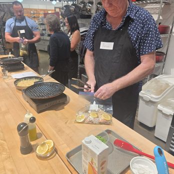 Sur La Table - Bernie getting ready to pull the chicken our of the marinatingvsauce. - Kitchen Supplies Near Me - Newport Beach, California