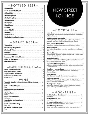Menu photo 1 New Street Lounge Goshen, NY