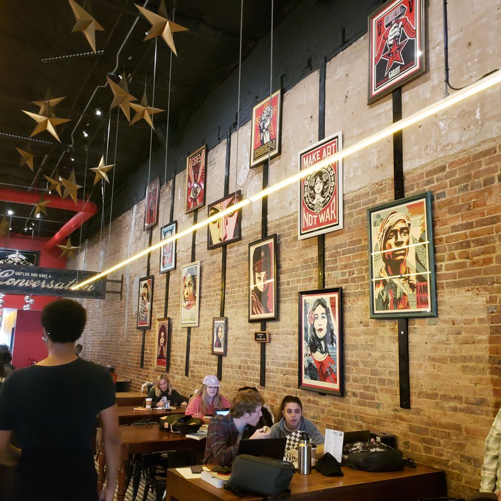 Jupiter House - Wall of pop arts - Coffee & Tea Near Me - Denton, Texas Jupiter House - Wall of pop arts - Coffee & Tea Near Me - Denton, Texas