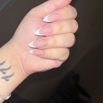 J's Nails and Spa - Almond French tip - Nail Salons Near Me - Vista, California