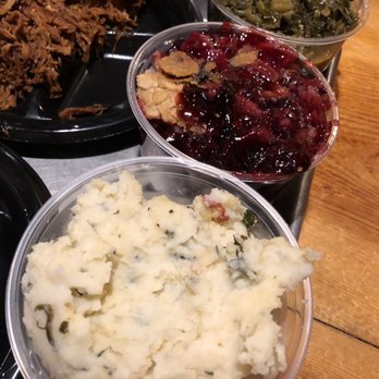 Can't Stop Smokin' BBQ - Mashed potatoes, black berry cobbler and mustard greens - Barbeque Near Me - Chandler, Arizona