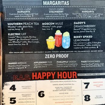 Bad Daddy's Burger Bar - Cocktail menu - Bars Near Me - Columbia, South Carolina Bad Daddy's Burger Bar - Cocktail menu - Bars Near Me - Columbia, South Carolina