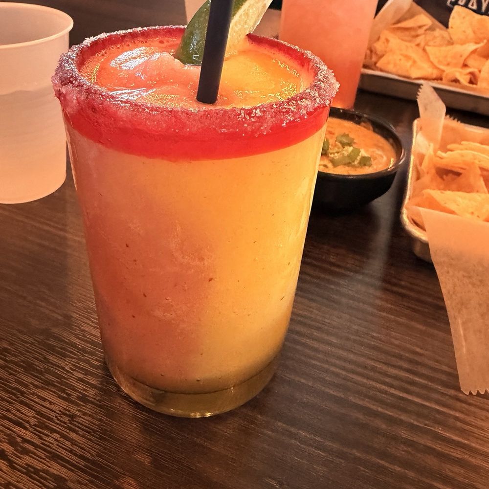 Mango and strawberry frozen margarita Mango and strawberry frozen margarita