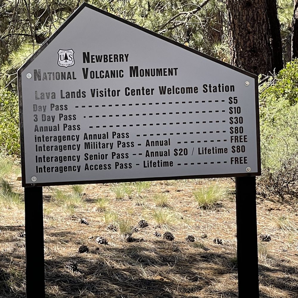 Newberry National Volcanic Monument - Entrance sign but with our national parks pass we were free - Landmarks & Historical Buildings Near Me - Bend, Oregon Newberry National Volcanic Monument - Entrance sign but with our national parks pass we were free - Landmarks & Historical Buildings Near Me - Bend, Oregon
