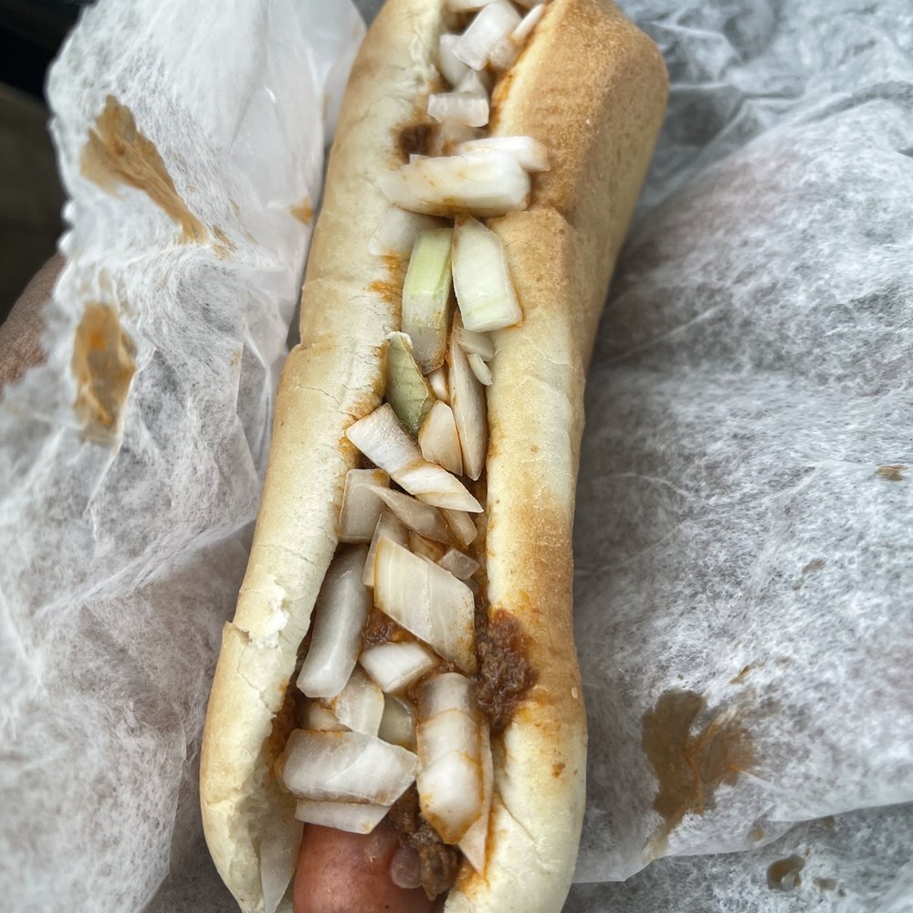 a hot dog with onions and mustard a hot dog with onions and mustard