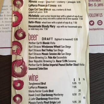 Beach Plum Kitchen - Drink menu - New American Near Me - Carlsbad, California