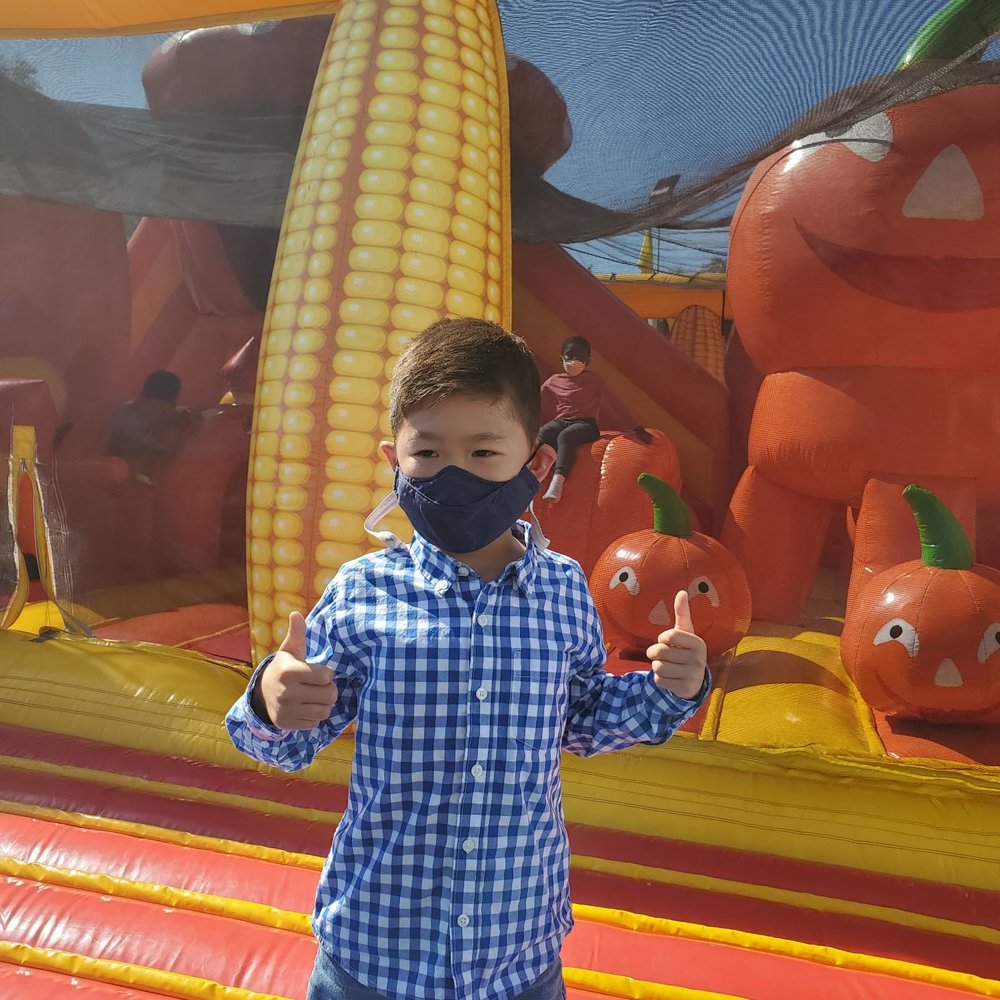 ABC Tree Farms - Standing outside the huge jumpy house (really fun) - Pumpkin Patches Near Me - San Mateo, California ABC Tree Farms - Standing outside the huge jumpy house (really fun) - Pumpkin Patches Near Me - San Mateo, California