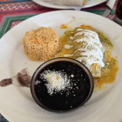 Las Camelias - Kids menu: chicken quesadilla - our daughter loved it! But the beans are a little salty for kids