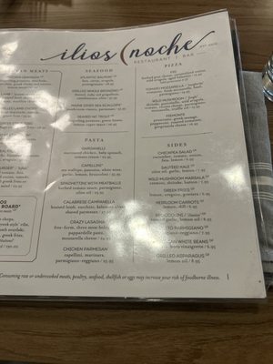 Menu photo 2 Ilios Noche Charlotte, NC