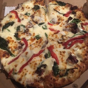 Domino's Pizza - Pan pizza with Alfredo sauce, roasted red bell peppers and Philly steak - Pizza Near Me - Oxford, Alabama