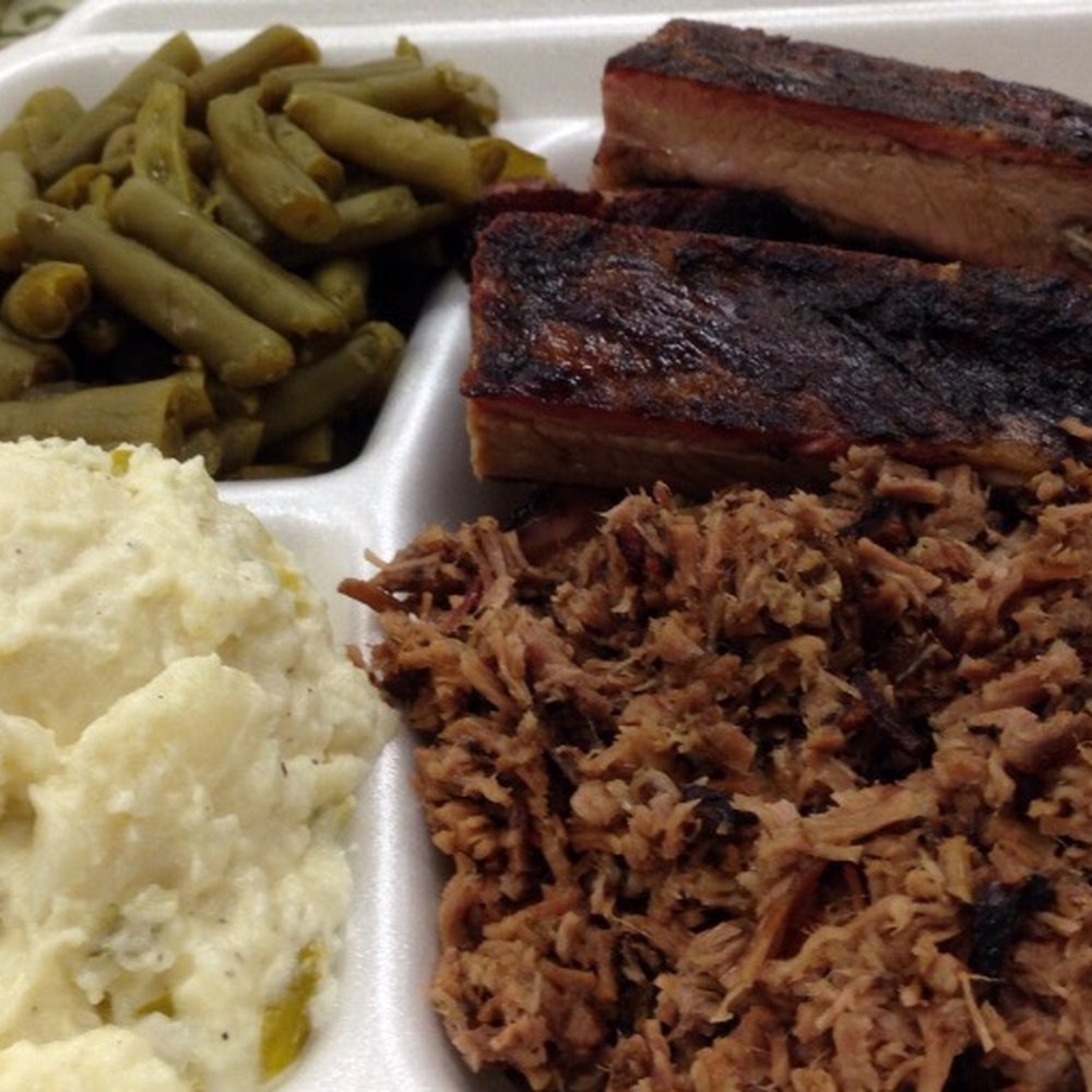 Fainmous BBQ - The two meat dinner...ribs, chopped beef, potato salad and green beans. Amazing flavor!!! - Barbeque Near Me - Houston, Texas Fainmous BBQ - The two meat dinner...ribs, chopped beef, potato salad and green beans. Amazing flavor!!! - Barbeque Near Me - Houston, Texas