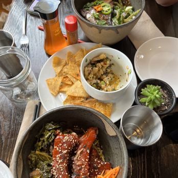 Oni - My fave Ribs and Noodles bowl. Check out the Ceviche! All shrimp with their chips. - Ramen Near Me - Albuquerque, New Mexico