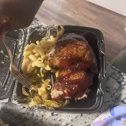 Chicken, cabbage and Mac and Cheese Chicken, cabbage and Mac and Cheese