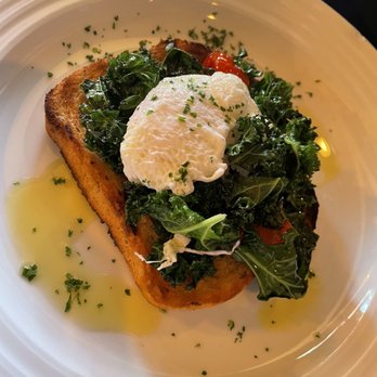 Farmhouse Cafe - Poached egg on toast with kale ($9.5, 3/2022) - Breakfast & Brunch Near Me - Honolulu, Hawaii Farmhouse Cafe - Poached egg on toast with kale ($9.5, 3/2022) - Breakfast & Brunch Near Me - Honolulu, Hawaii
