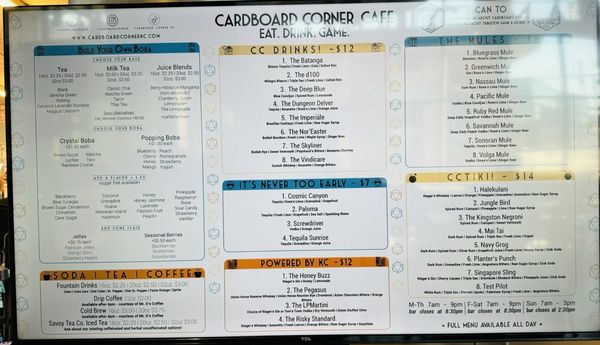 Menu photo 4 Cardboard Corner Cafe - LPM Lenexa, KS