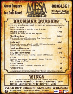 Menu photo 3 Mesa Drummer Bar & Grill Mesa, AZ