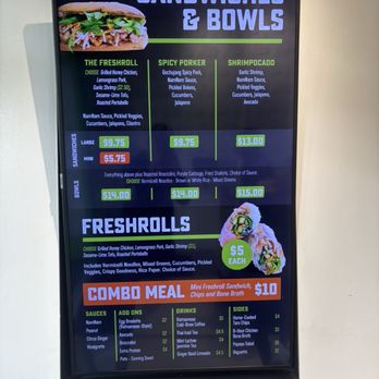 Freshroll - Menu again - Pan Asian Near Me - Berkeley, California
