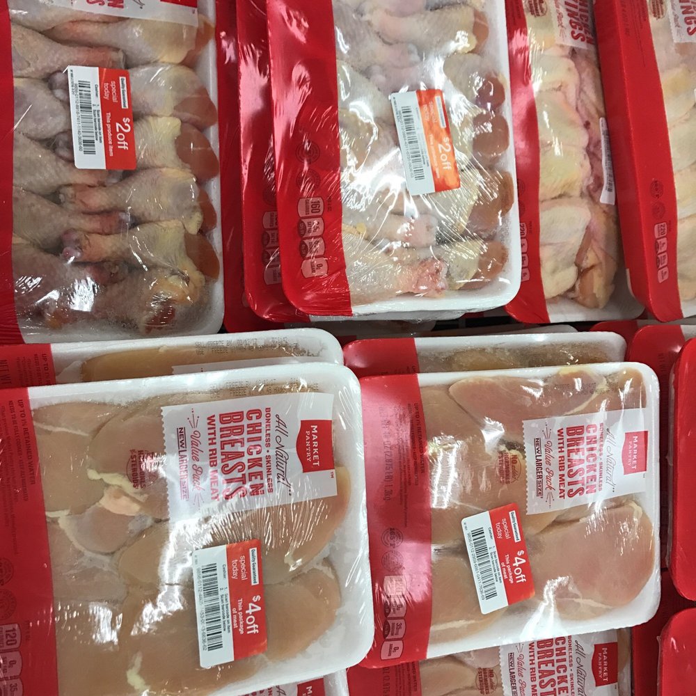 A variety of poultry is discounted $2-$4 off/package plus if you use you'll get an additional $5 off for meat purchases. A variety of poultry is discounted $2-$4 off/package plus if you use you'll get an additional $5 off for meat purchases.