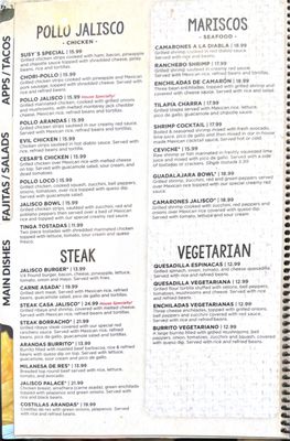 Menu photo 3 Casa Jalisco Mexican Restaurant Plain City, OH