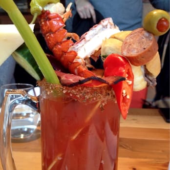 Hunters Landing - Their signature brunch ceasar drink that is only served on Sundays. It is a meal in a glass. - Comfort Food Near Me - Toronto, Ontario Hunters Landing - Their signature brunch ceasar drink that is only served on Sundays. It is a meal in a glass. - Comfort Food Near Me - Toronto, Ontario