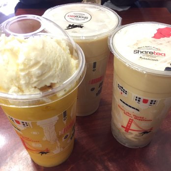 Sharetea - Mango ice blended with ice cream and two oolong milk teas - Coffee & Tea Near Me - San Jose, California Sharetea - Mango ice blended with ice cream and two oolong milk teas - Coffee & Tea Near Me - San Jose, California