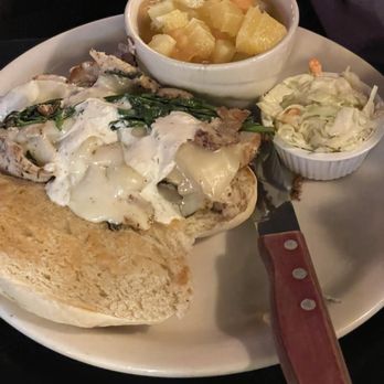 The Dish Cafe - Roasted Porketta with slaw on the side. Bowl of fruit for as side. - American Near Me - Daniels, West Virginia The Dish Cafe - Roasted Porketta with slaw on the side. Bowl of fruit for as side. - American Near Me - Daniels, West Virginia