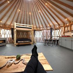 The interior of a Chandler Heights Yurt